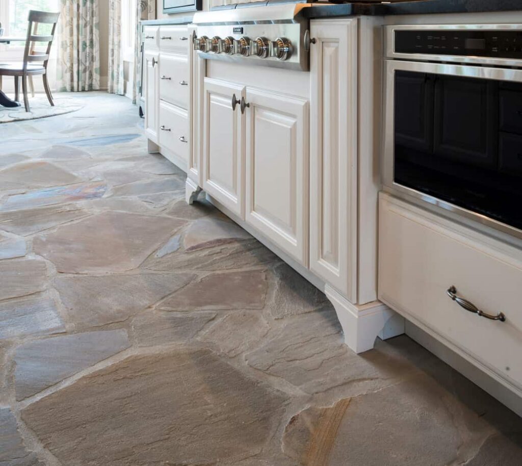 Indoor flagstone floor