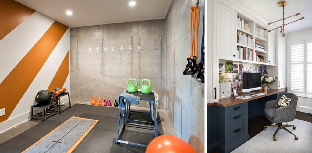 home gym and office